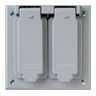Cast Weatherproof Cover, Screw Mount, Grey, 2-Gang, (2) Decorator or GFCI