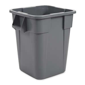 Rubbermaid Commercial, BRUTE®, 40 gal, Resin, Gray, Square, Receptacle