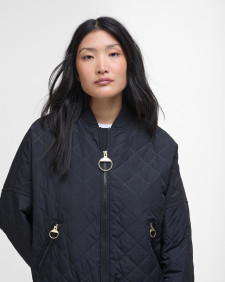 Emlyn Quilted Bomber Jacket Black/Ancient