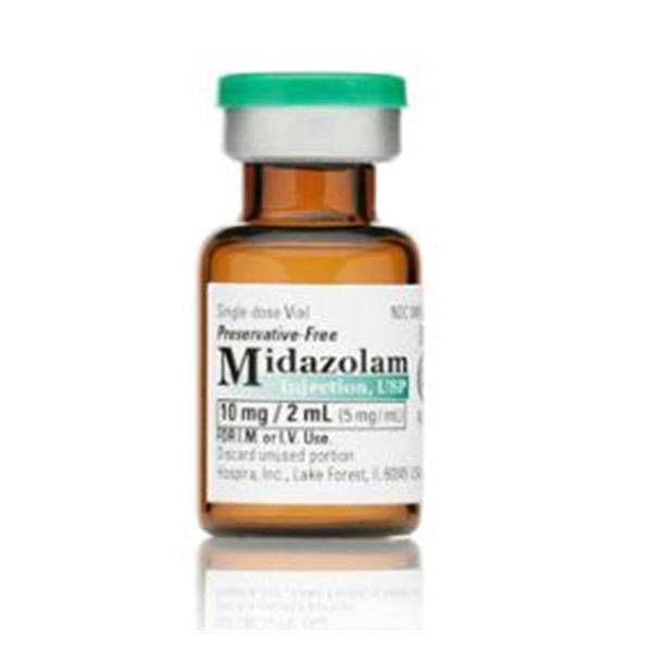 Midazolam Injection 5mg/ml Preservative Free SDV 2ml 10/Box