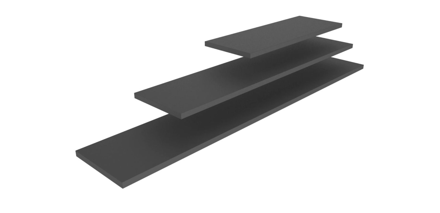 Tablette en bois noir étroite 50 cm CUBIC