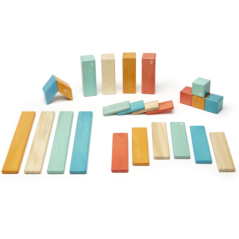 Magnetic Wooden Blocks, 24-Piece Set, Sunset