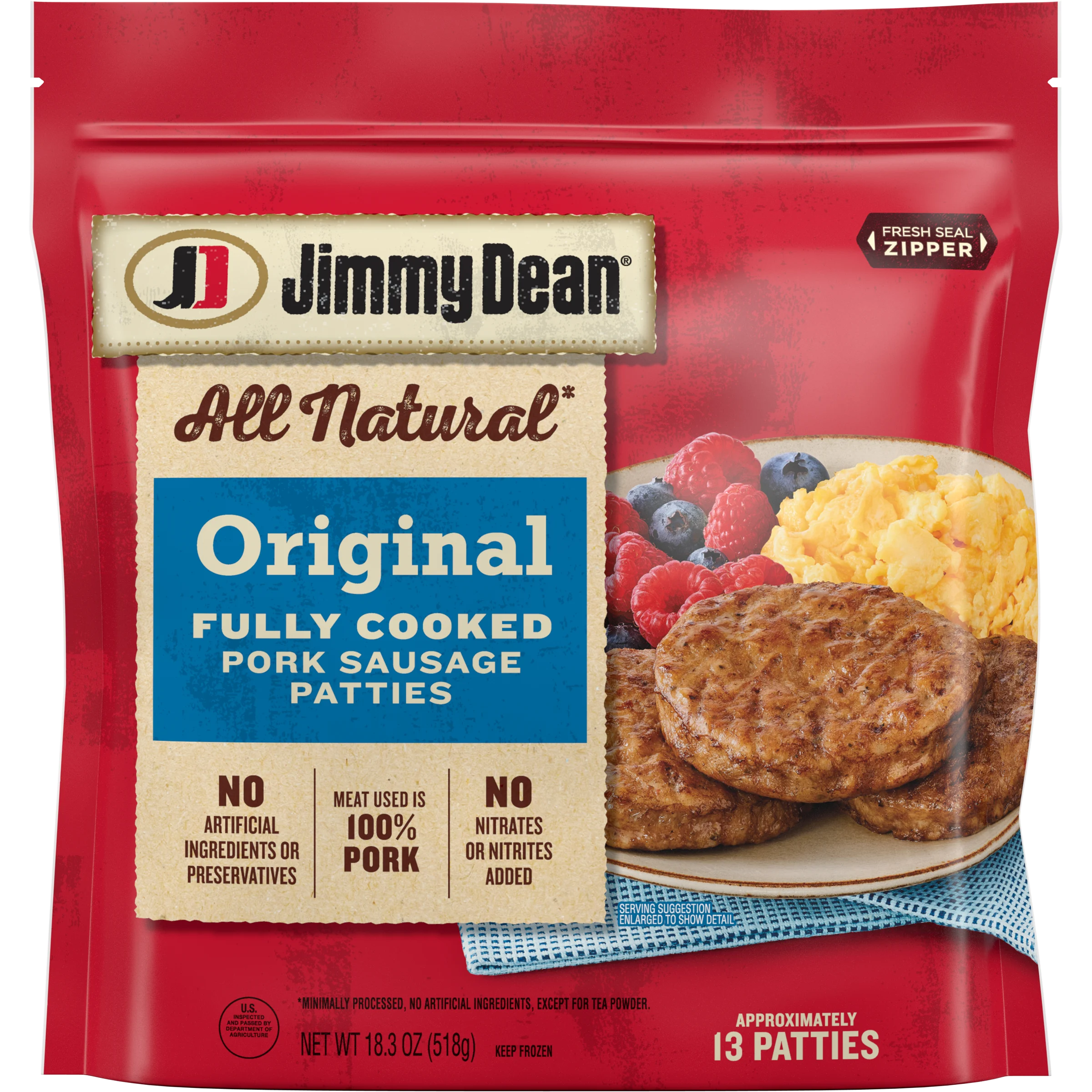 All Natural* Fully Cooked Pork Sausage Patties