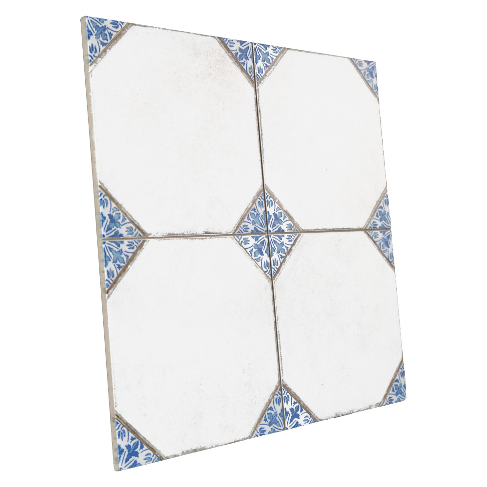 Englishtown Blue 12-7/8 in. x 12-7/8 in. Porcelain Floor and Wall Tile