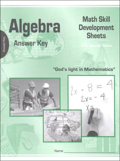 Christian Light Algebra Math Skill Development Worksheets - Answer Key