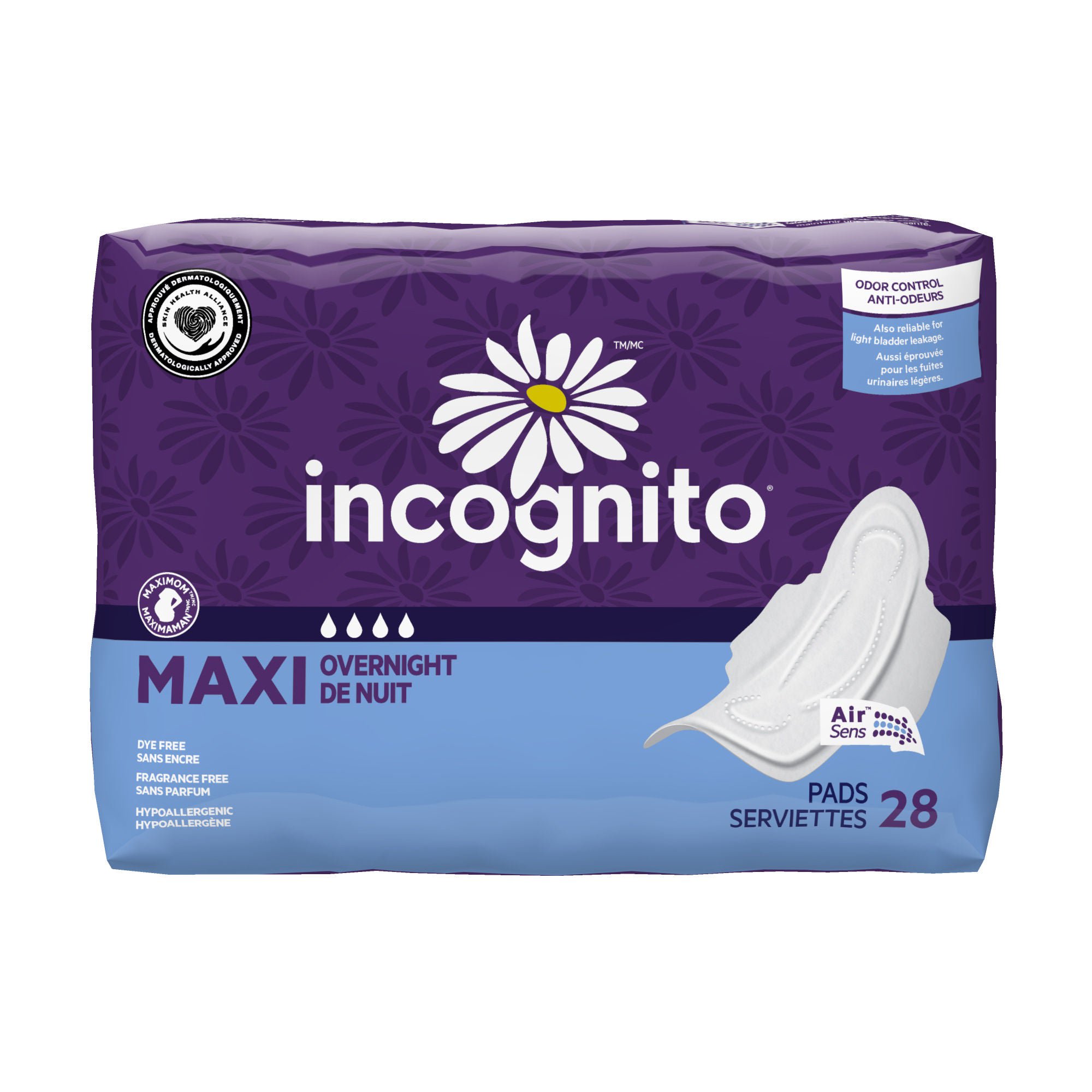 First Quality Products LLC PAD, MAXI WING INCOGNITO OVERNIGHT (28/PK 4PK/CS)