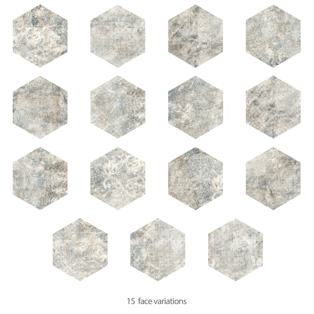 Tivoli Hex Tapestry 5-1/2 in. x 6-1/4 in. Porcelain Floor and Wall Tile