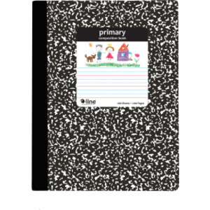 Composition Notebook, Primary Ruled, Black Marble