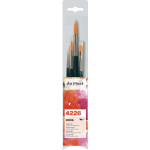 NOVA Model Painting Brushes, Synthetic, All Paint Types, Assorted, 4 Brush Set