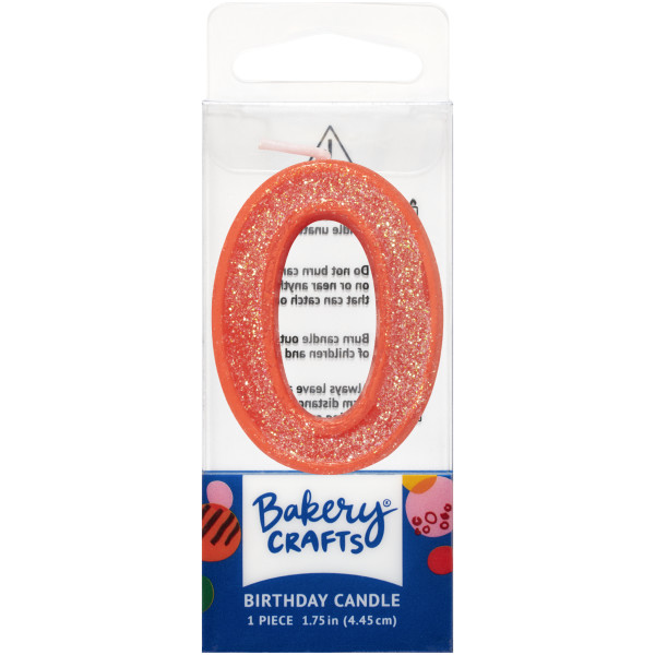 0 Mini Glitter Numeral Candles