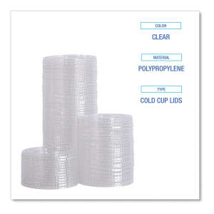Boardwalk, PET Cold Cup Lids, Fits 14 oz to 24 oz Plastic Cups, Clear