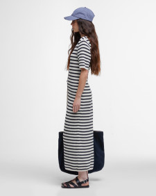Abito midi Isla in maglia con motivo a righe 