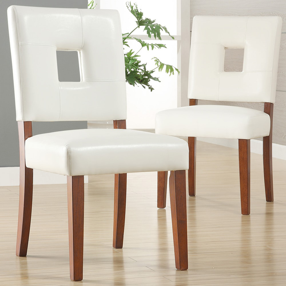 White Faux Leather Dining Chairs (Set of 2)