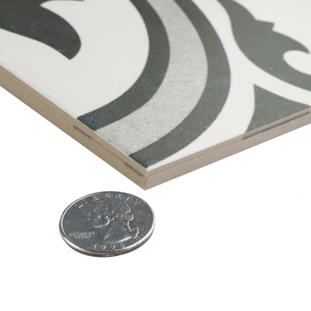 Arte Grey 9-3/4 in. x 9-3/4 in. Porcelain Floor and Wall Tile
