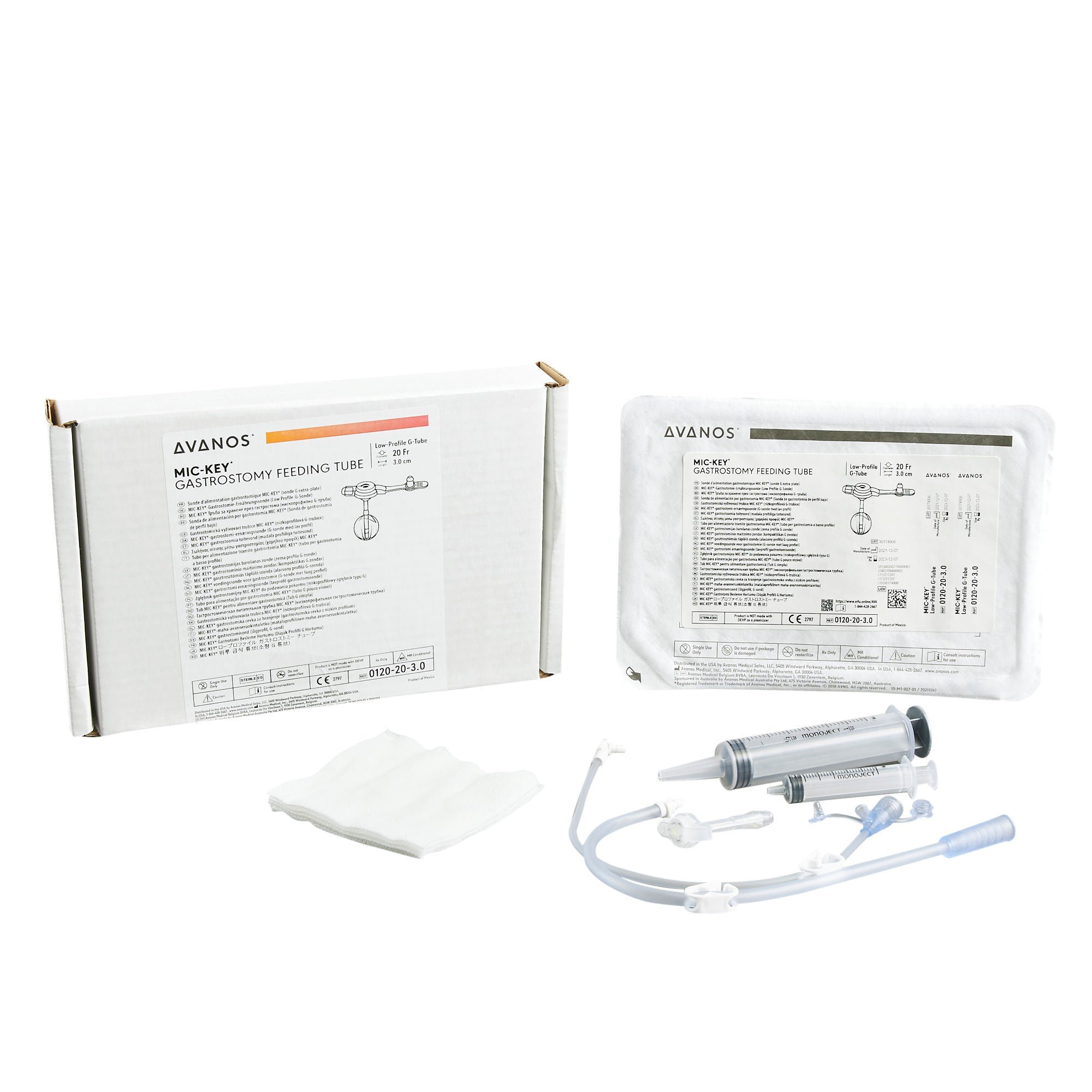 Mic-Key® Low Profile Gastrostomy Feeding Tube Kit, 20 Fr., 3 cm Tube