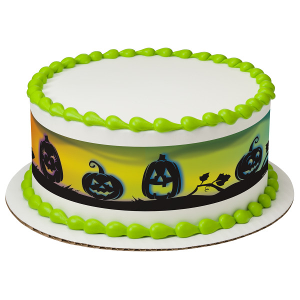 Pumpkin Silhouette PhotoCake® Edible Image® Strips