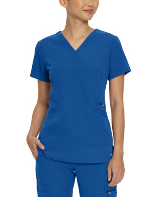 White Cross V-Tess Women&#8216;s 3-Pocket V-Neck Scrub Top-White Cross