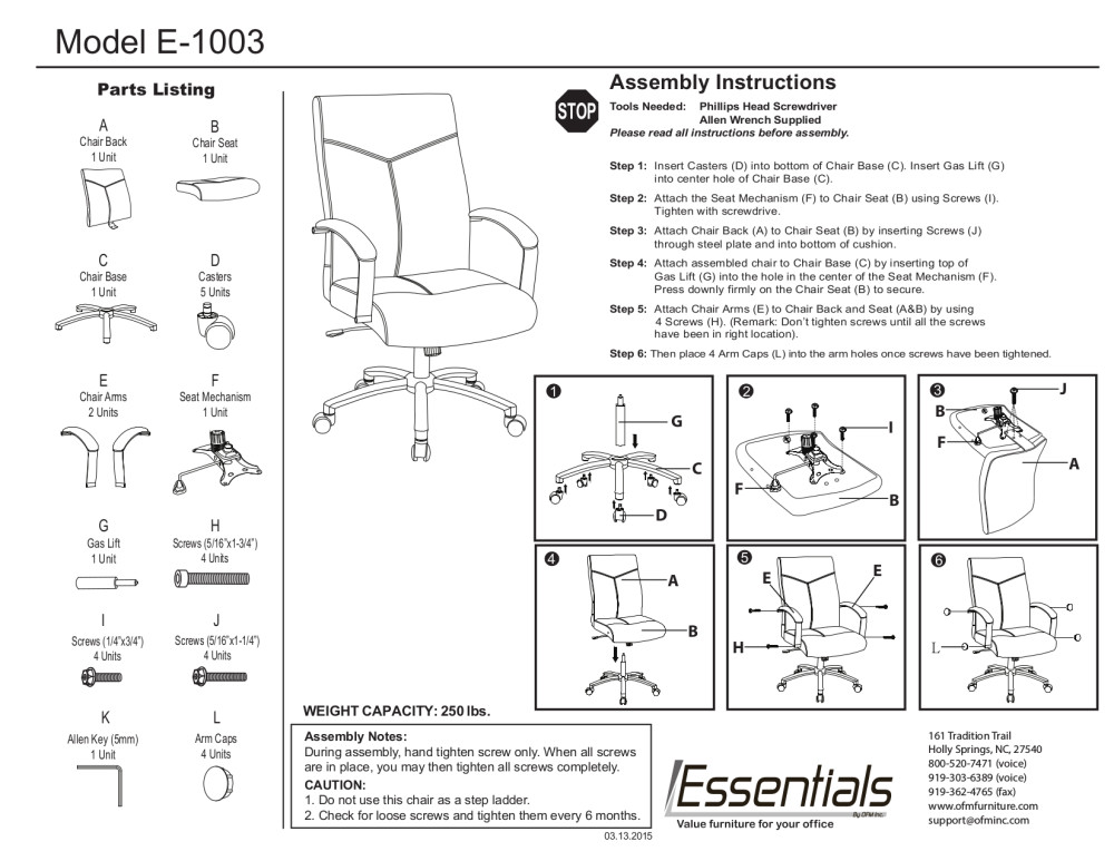 Essentials by OFM E1003 Executive Conference Room Chair, Black