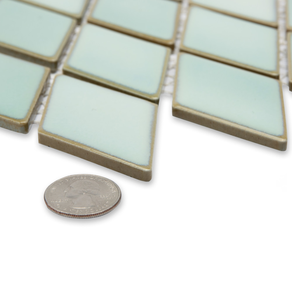 Hudson Kite Mint Green 10-1/8 in. x 11-3/4 in. Porcelain Mosaic Tile