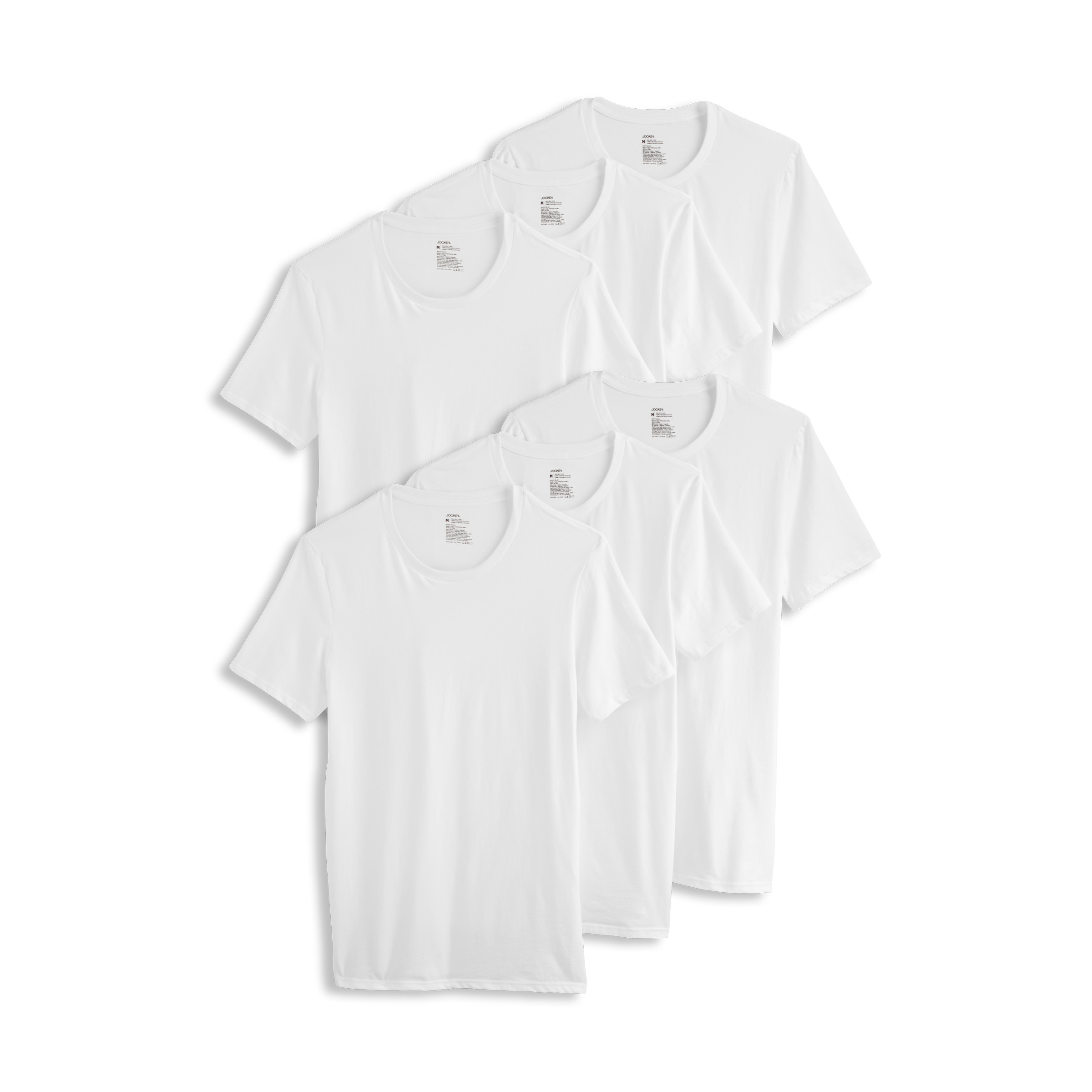 Jockey Men’s Cotton Stretch Crew Neck Undershirt – 6 Pack