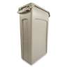 Rubbermaid Commercial, Vented Slim Jim, 23 gal, Resin, Beige, Rectangle, Receptacle