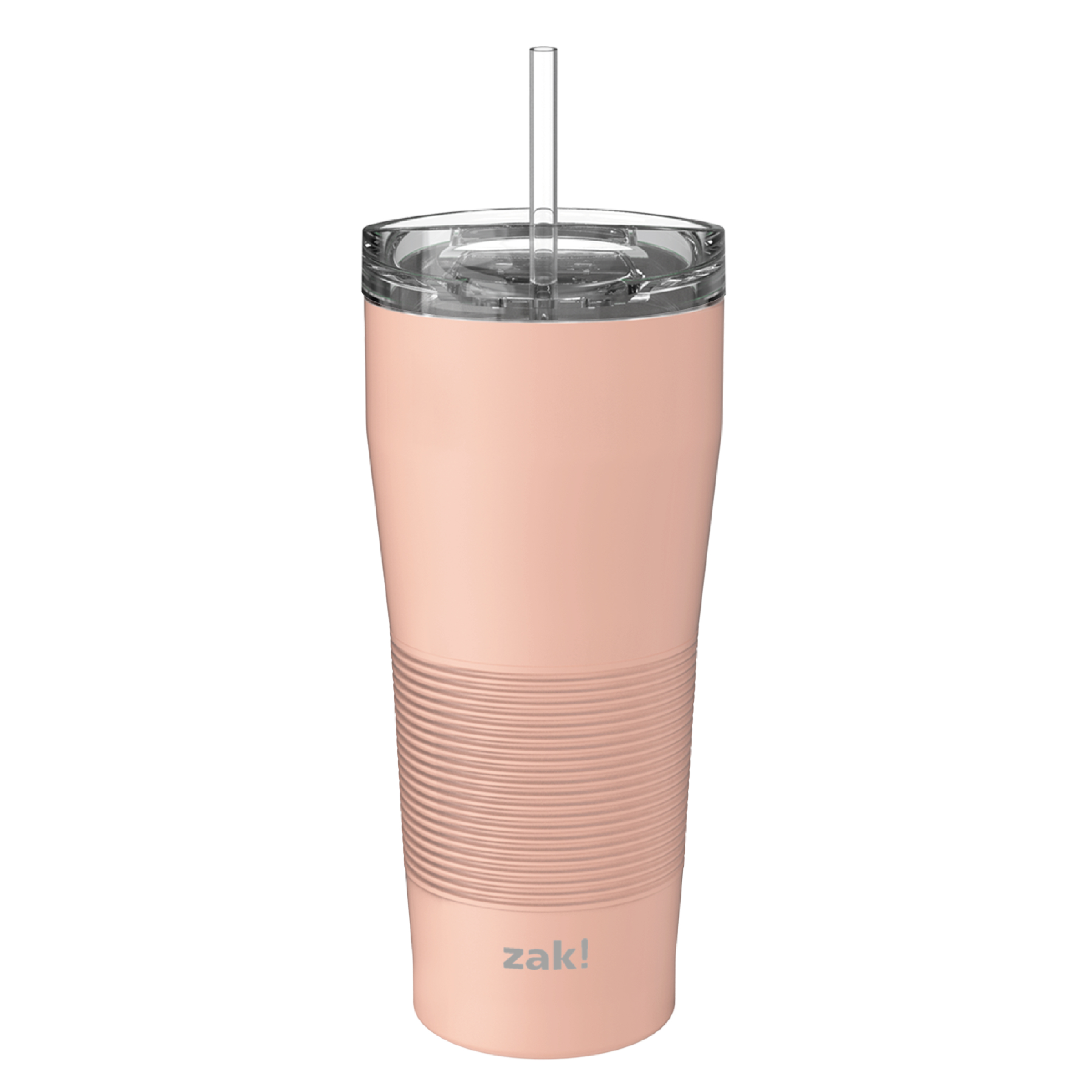 Zak Hydration 28 ounce Stainless Steel Vacuum Insulated Tumbler with Straw, Misty Rose slideshow image 1