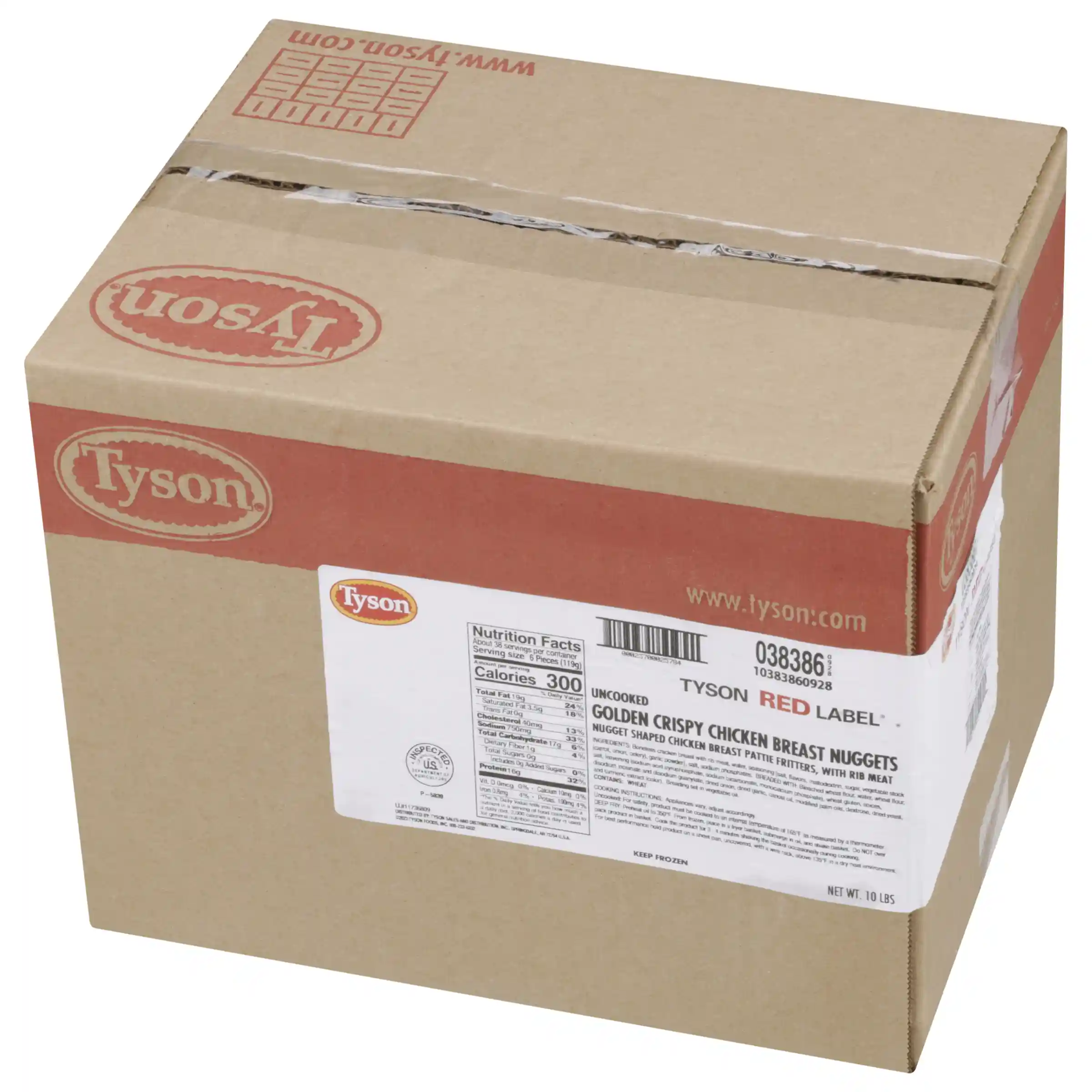 Tyson Red Label® Uncooked Breaded Golden Crispy Chicken Breast Nuggets_image_5