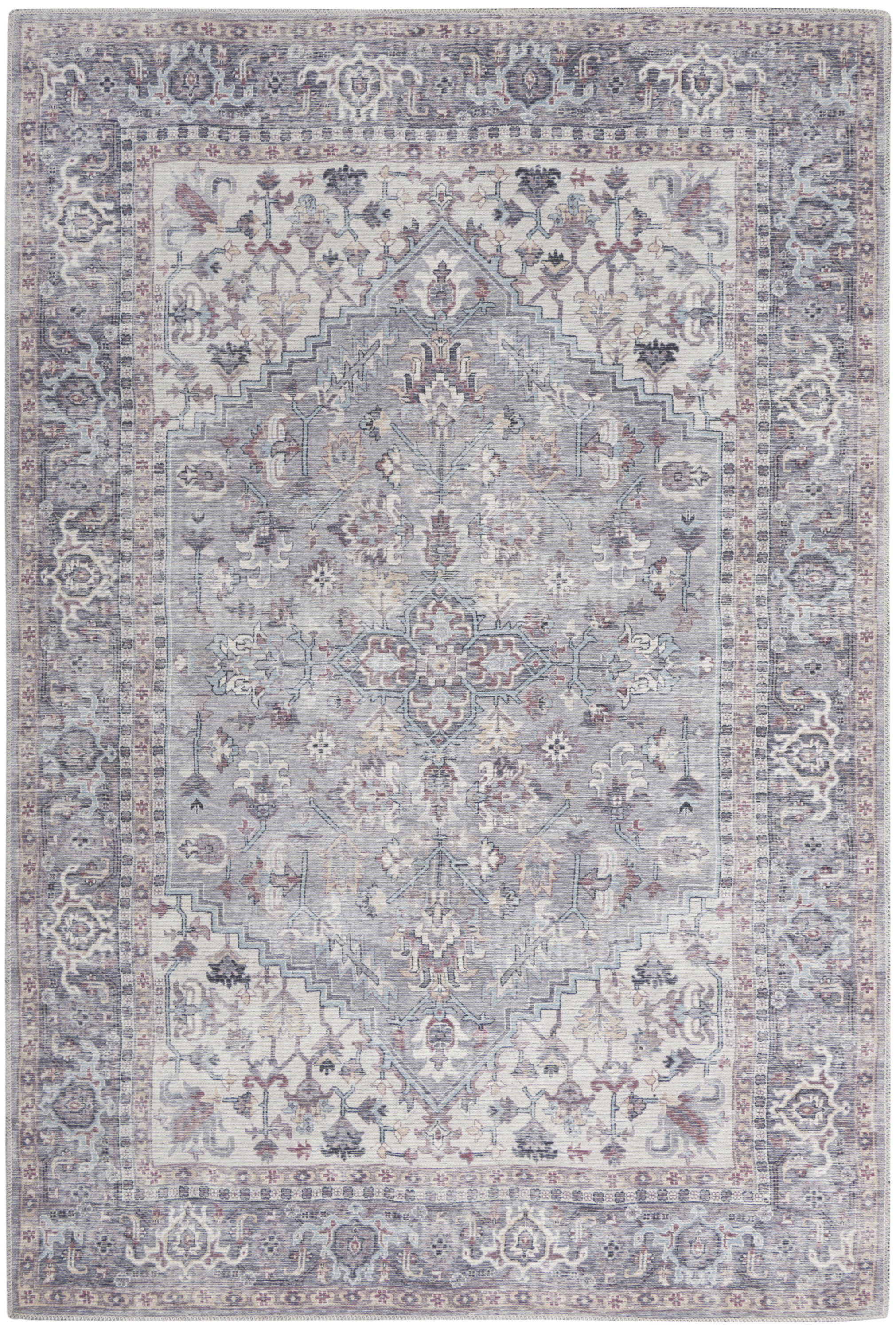 Nourison New Concept Washables 6' x 9' Grey Vintage Indoor Rug