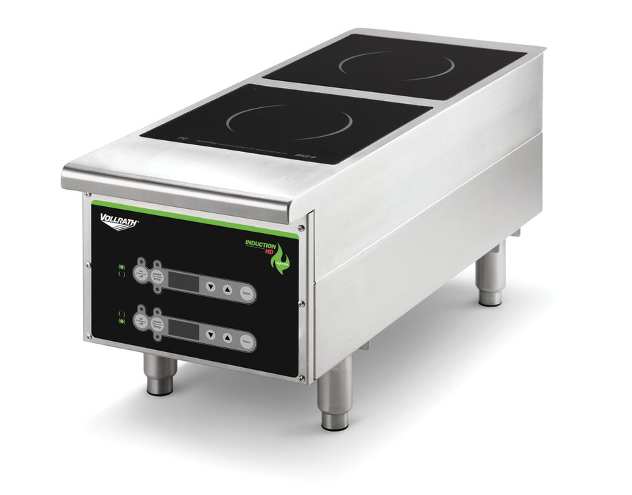 208- to 240-volt heavy-duty Cayenne® front-to-back dual-hob induction range with digital controls