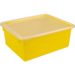 Deep Storage Tray with Lid, Yellow