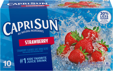 Capri Sun Strawberry Flavored Juice Drink Blend, 10 ct Box, 6 fl oz Pouches