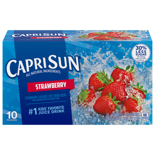 Capri Sun Strawberry Flavored Juice Drink Blend, 10 ct Box, 6 fl oz Pouches Image