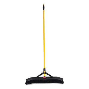 Rubbermaid Commercial, Maximizer, 24in, Push to Center Push Broom, Polypropylene Bristles, Black