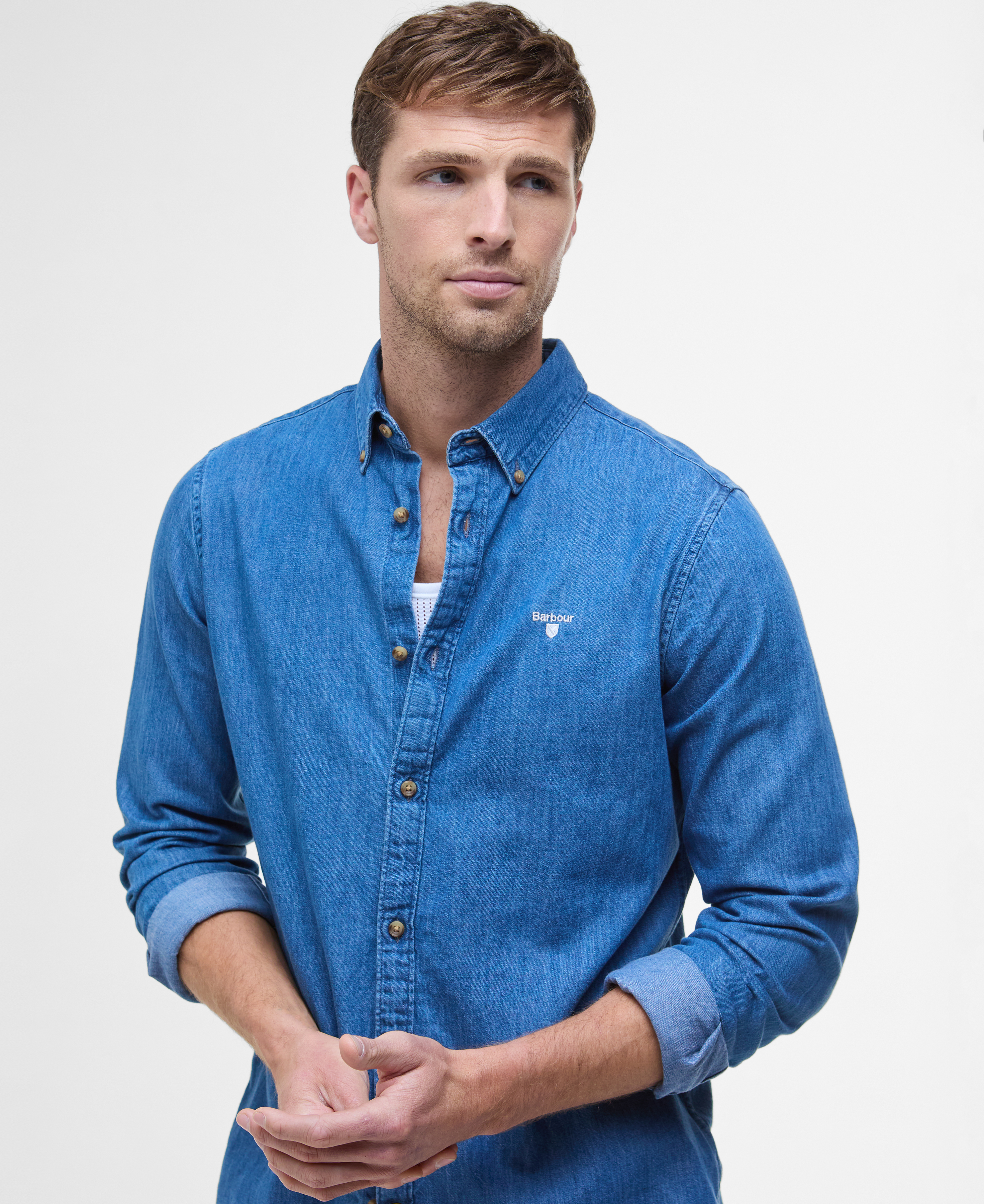 Denim Crest Tailored Long-Sleeved Shirt image number 3