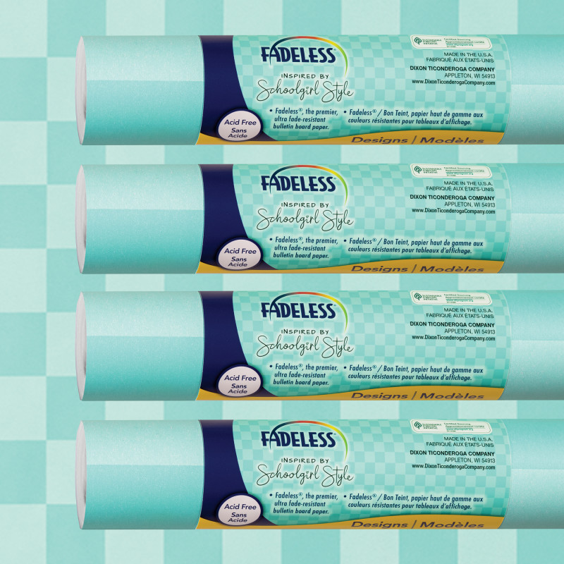 Schoolgirl Style Bulletin Board Paper, 48" x 12', Daydream, 4 Rolls