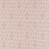Woven textile with pale pink background and rust-colored dashed horizontal threads; forming a subtle grid-like texture; close-up, evenly lit, neutral studio view.