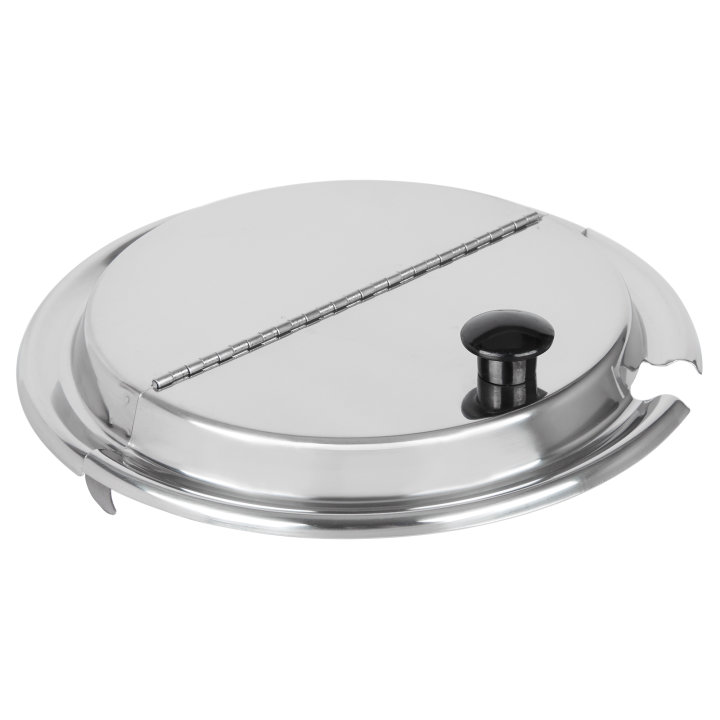 8 ½-inch stainless steel hinged cover with Kool-Touch® handle