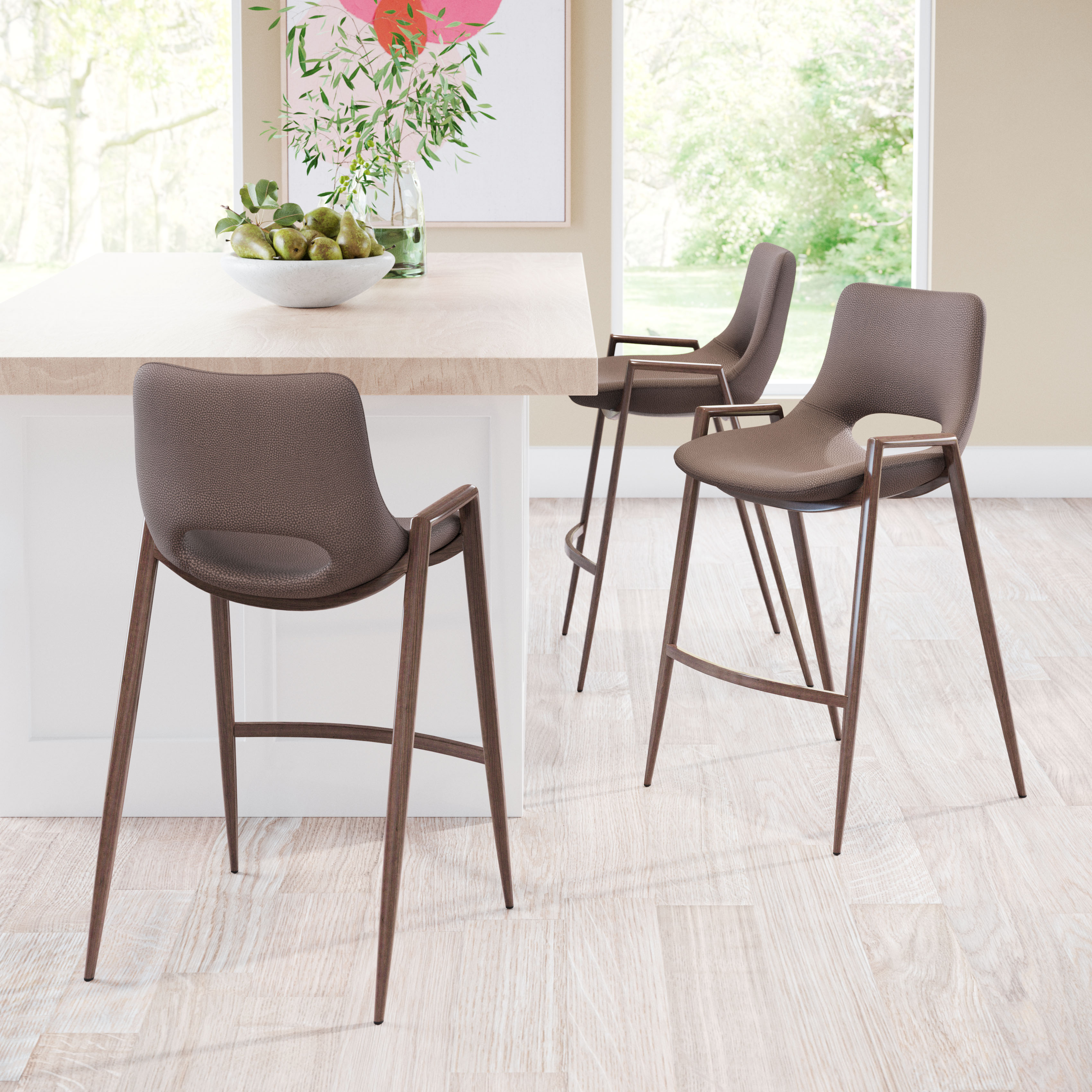 Desi Counter Stool (Set of 2) Brown & Walnut product image