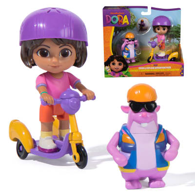 Dora, Coffret d'aventure En route pour l'exploration avec figurines Dora et Tico, trottinette à 3 roues et ses accessoires, jouets pour filles et garçons, à partir de 3 ans