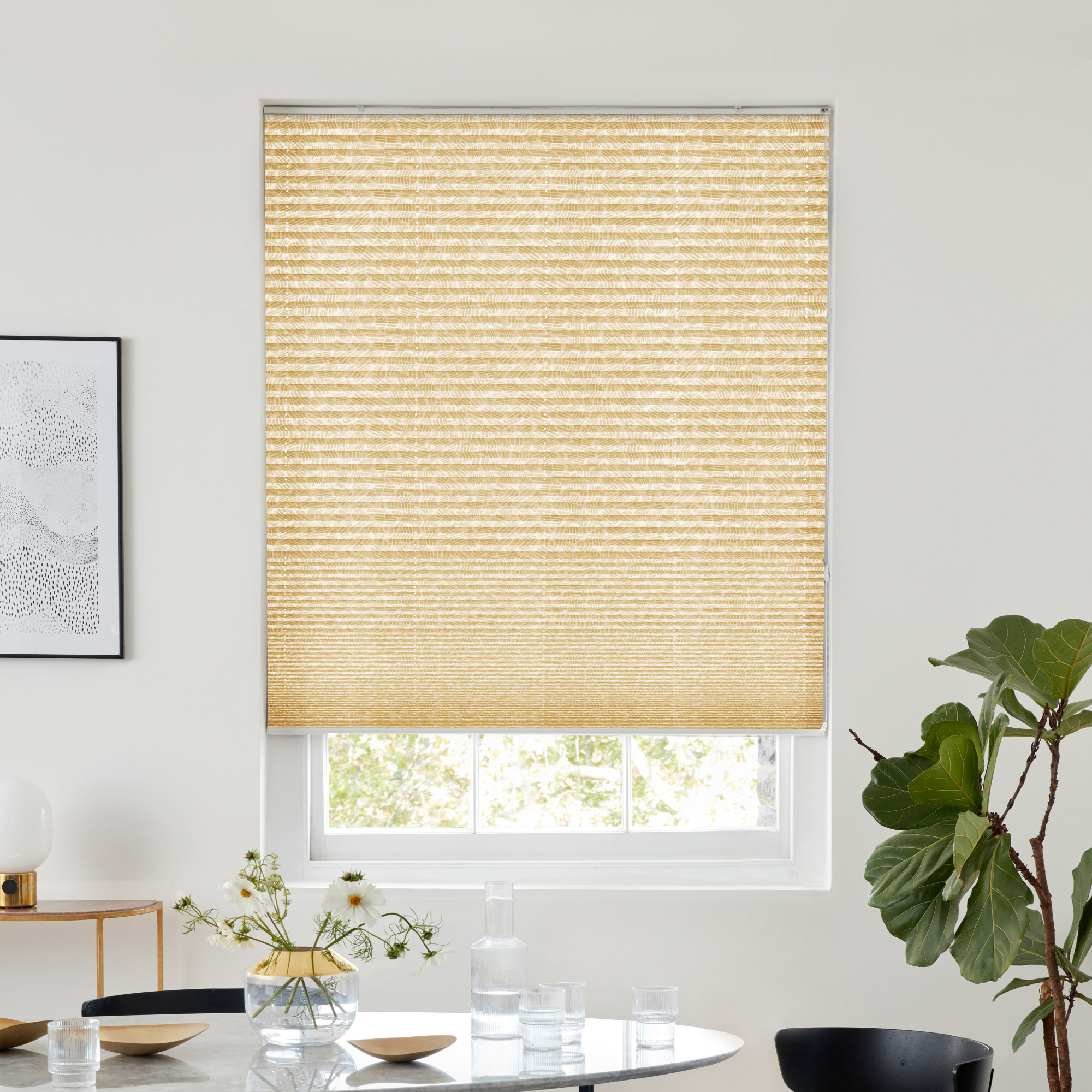 Odell Ochre Pleated blind