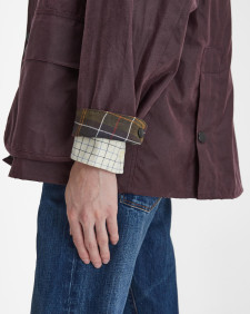 Oversized Bedale Waxed Jacket Bordeaux
