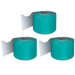 Carson Dellosa Education Teal Rolled Scalloped Border, 65 Feet Per Roll, Pack of 3 CD-108471-3