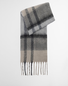 Isla Tartan Boucle Scarf Monochrome Tartan