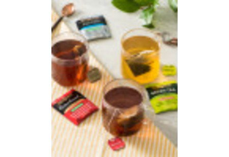 Lifestyle image of cups of Bigelow Decaffienated Teas
