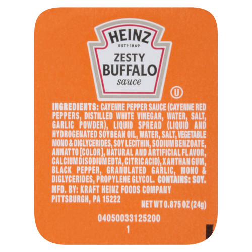 HEINZ Single Serve Zesty Buffalo Sauce, 0.875 oz. Cups (Pack of 100)