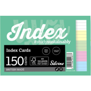 Lined Index Cards with Headline, 6 x 4 Inches, White and Assorted Colors, 150 Cards