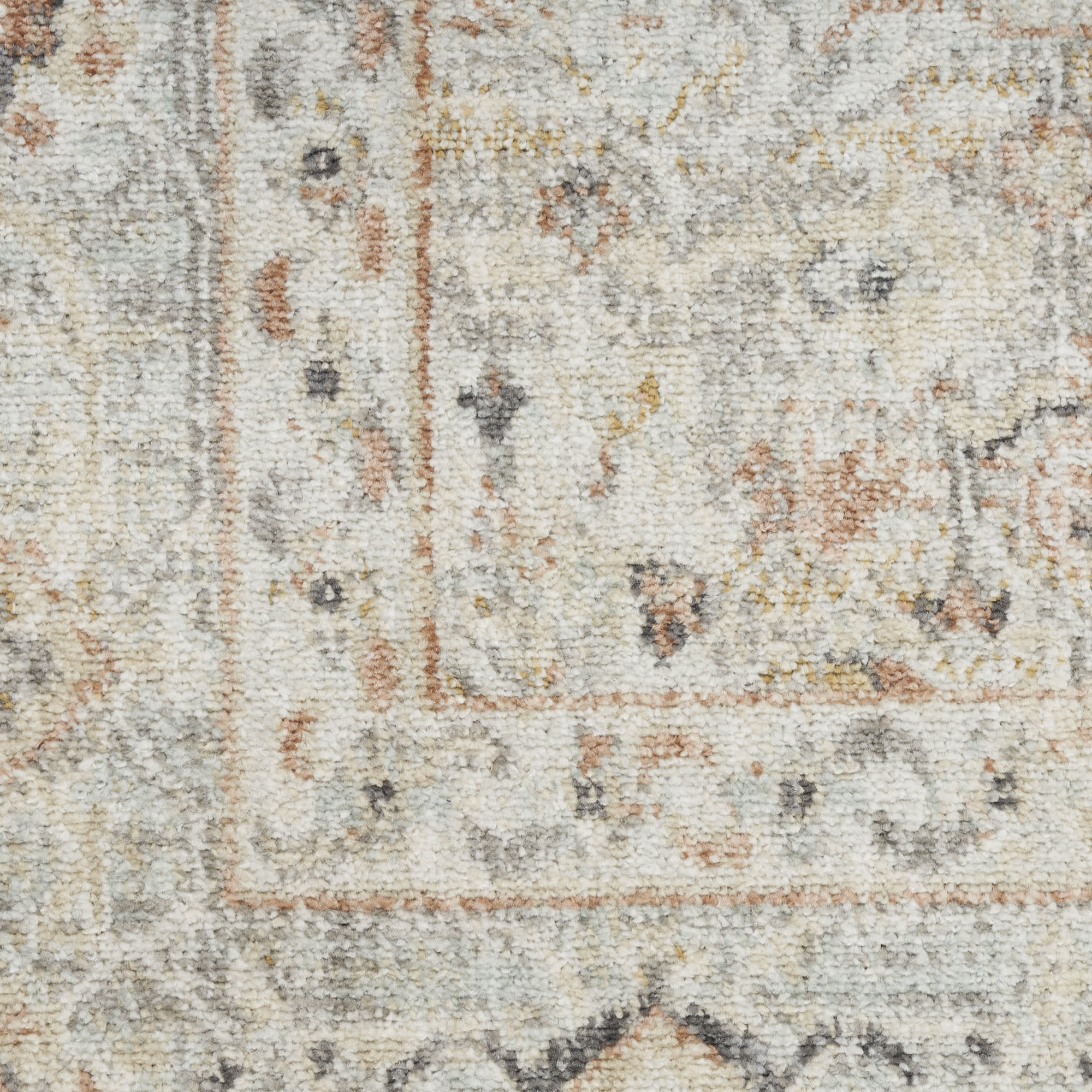 Nourison Oushak Home 2' x 4' Light Grey Vintage Indoor Rug