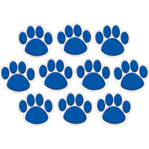 Acentos de huellas de patas azules, paquete de 30