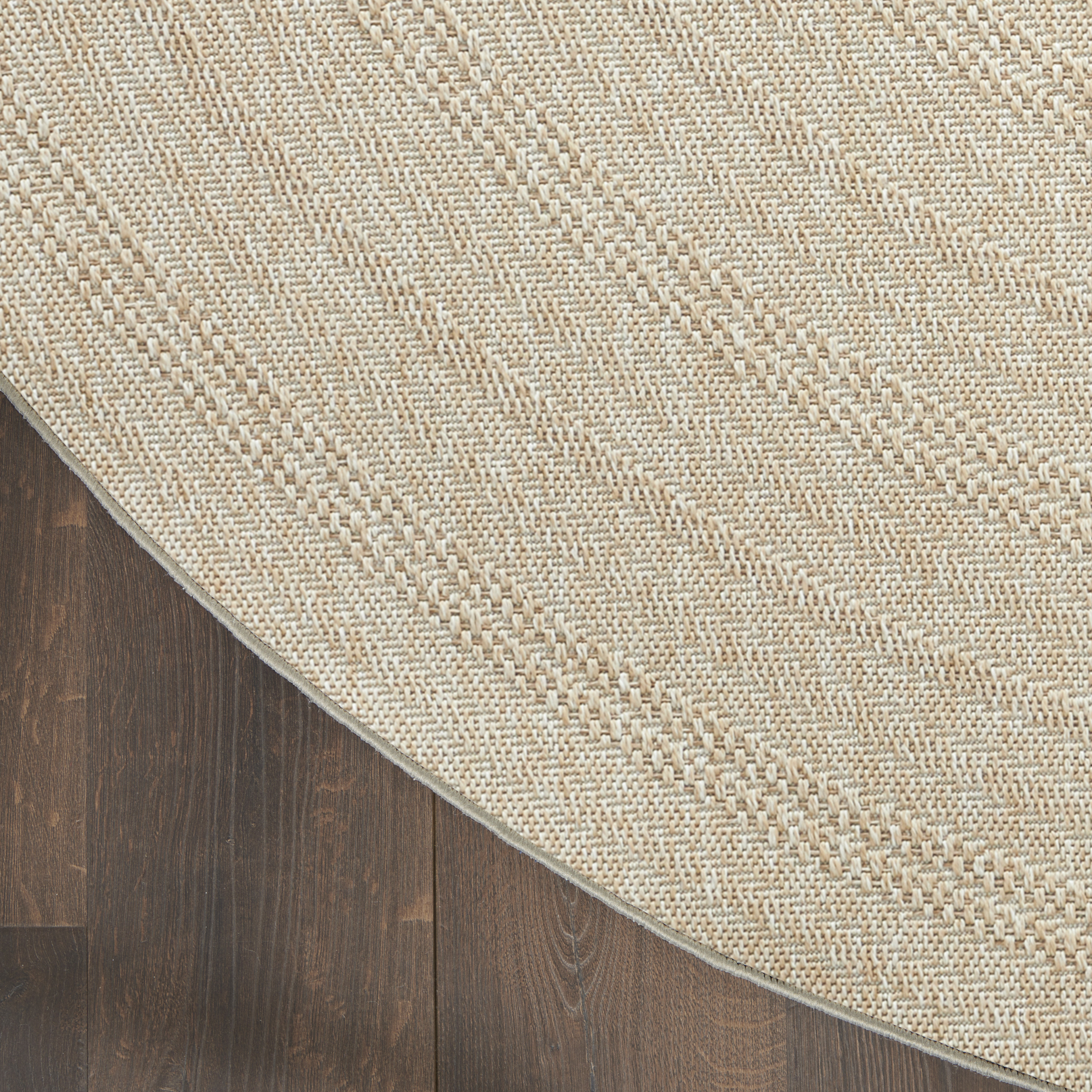 Nourison Tulum 8' x Round Taupe Ivory Outdoor Rug