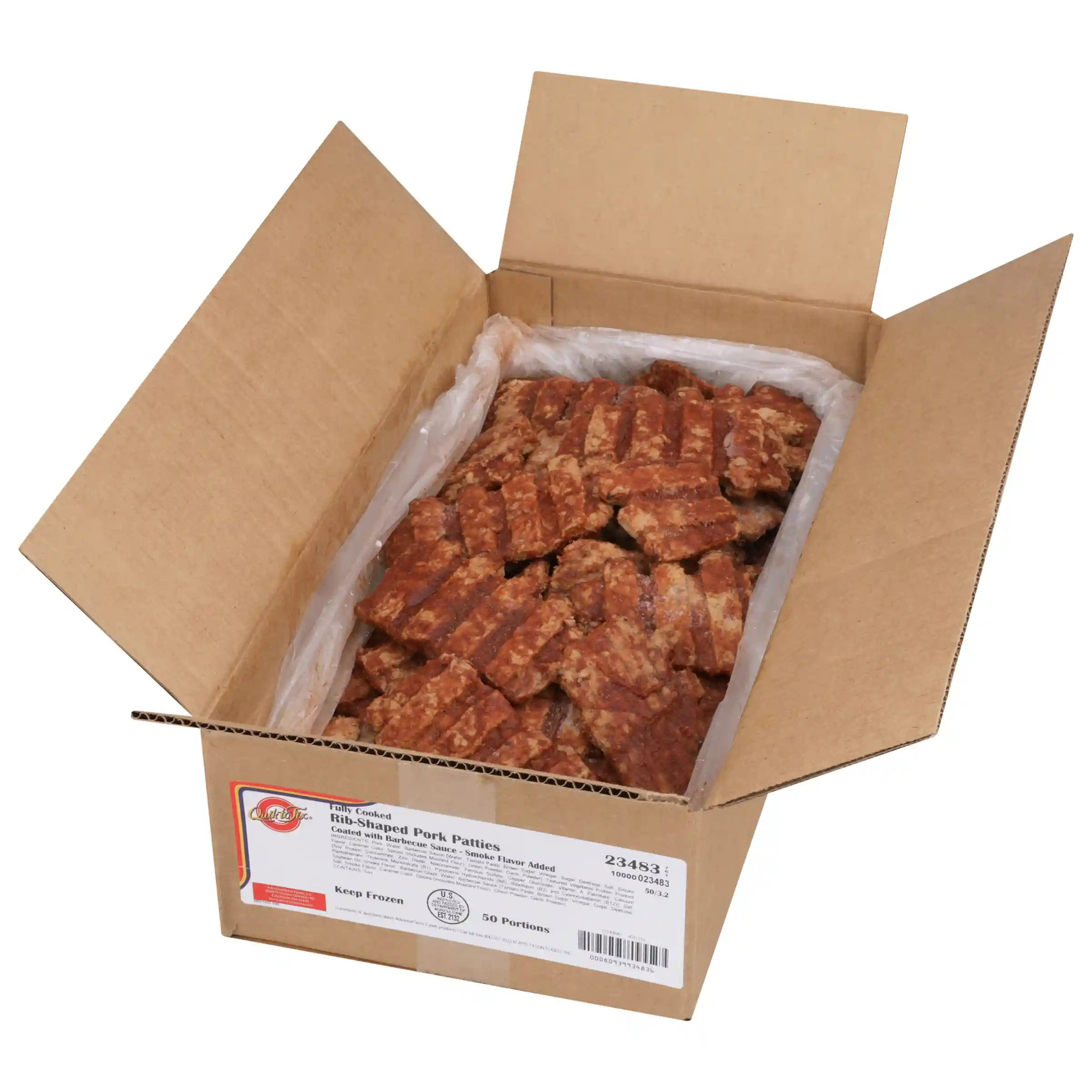 Quik-To-Fix® Fully Cooked Rib-Shaped Pork Patties, Coated with BBQ Sauce_image_31